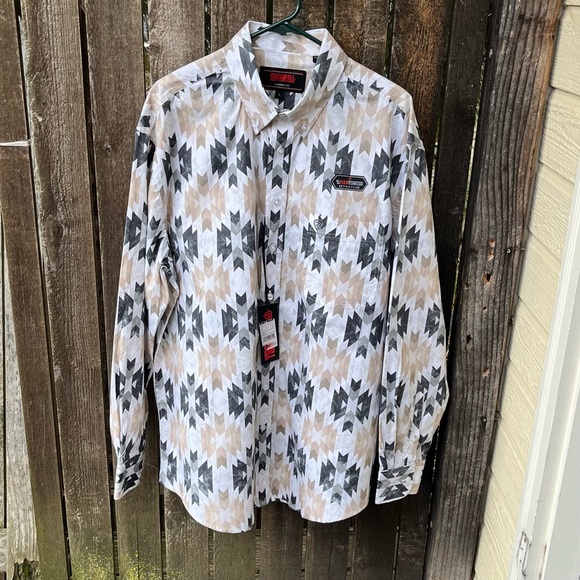 Rock & Roll Denim Men’s Classic Fit Aztec Print Button Down Shirt NWT Sz L - Picture 7 of 13